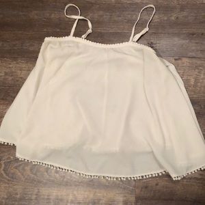 Cream flowy tank top